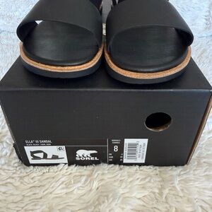 Sorel Black Leather Sandals